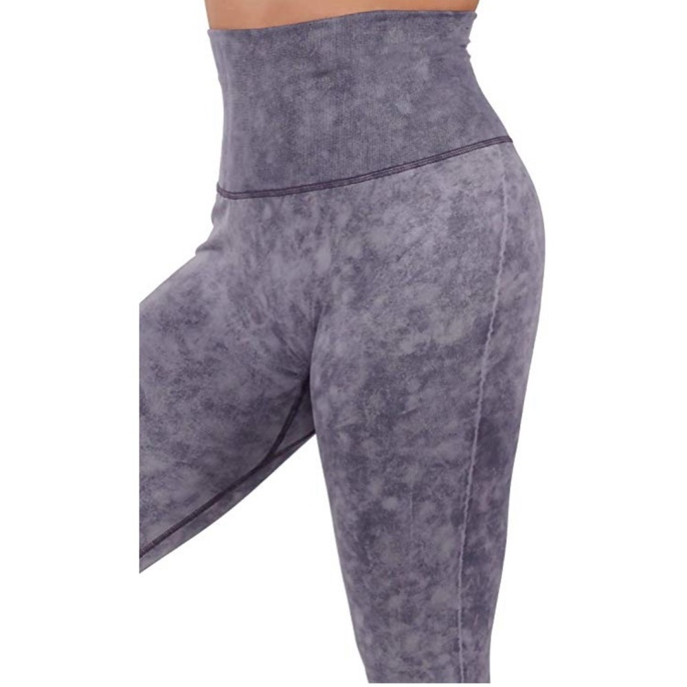 80s style Acid Washed Yoga Legging High Waisted - Picture 2 of 4